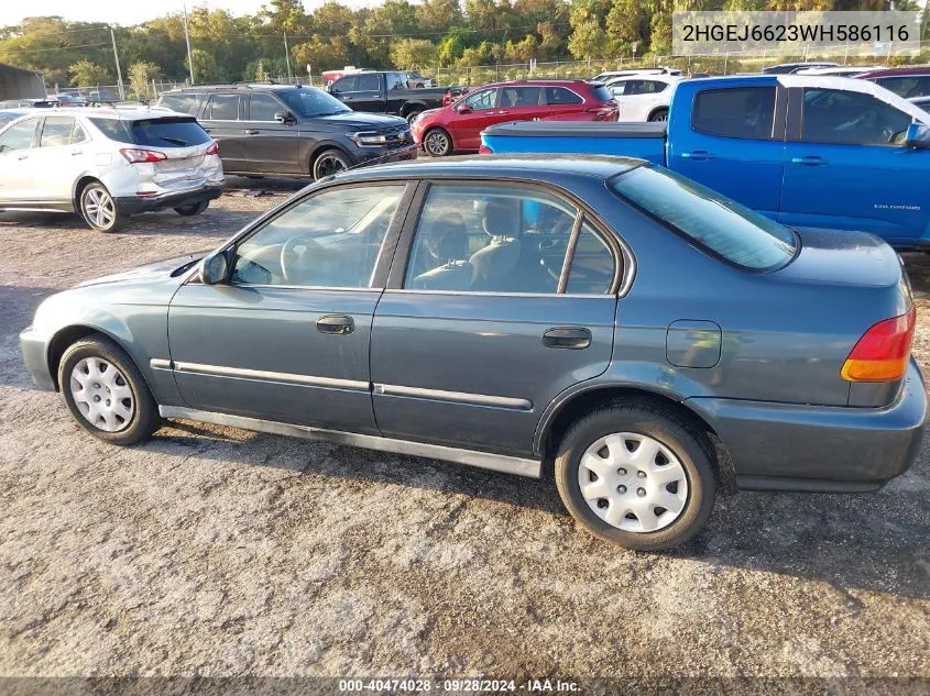 1998 Honda Civic Dx VIN: 2HGEJ6623WH586116 Lot: 40474028