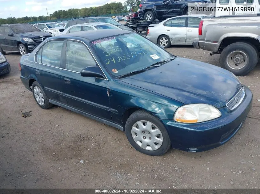 1998 Honda Civic Lx VIN: 2HGEJ6677WH619890 Lot: 40502624