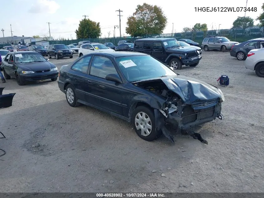 1998 Honda Civic Dx VIN: 1HGEJ6122WL073448 Lot: 40528902