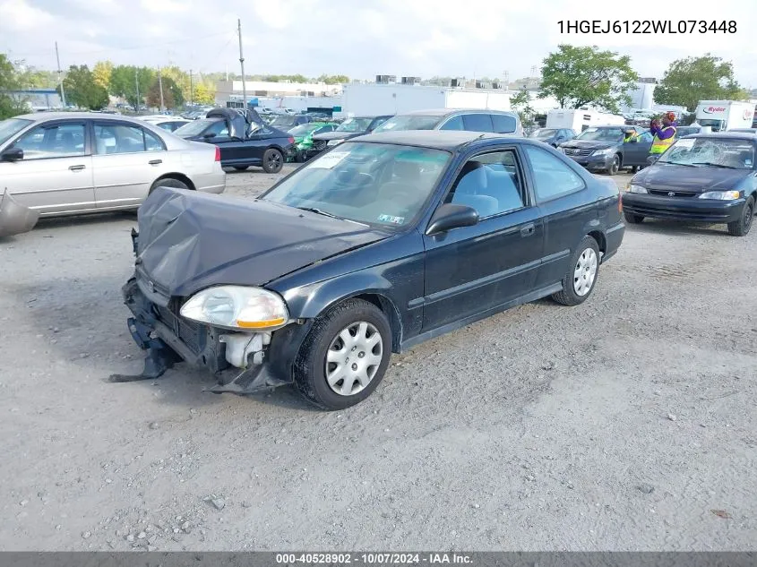 1998 Honda Civic Dx VIN: 1HGEJ6122WL073448 Lot: 40528902