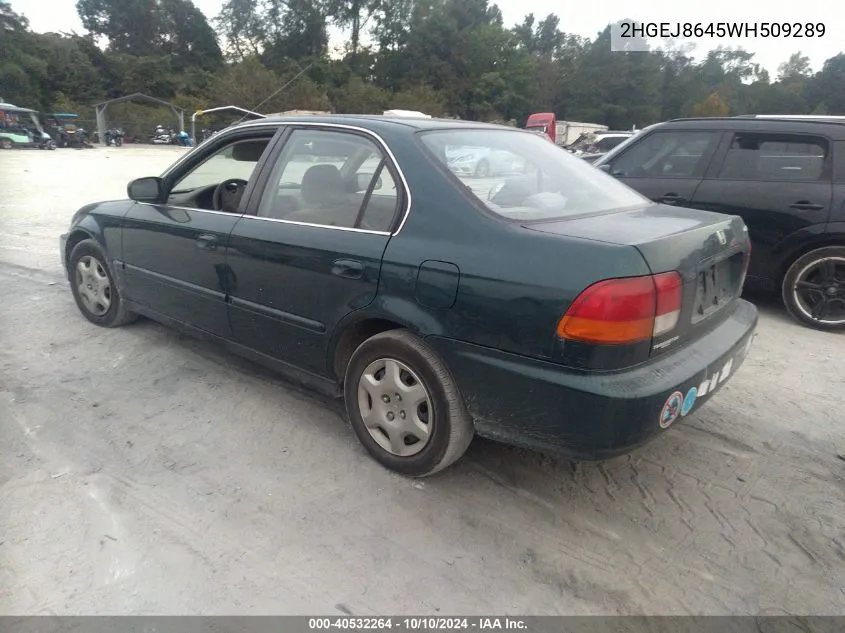 1998 Honda Civic Ex VIN: 2HGEJ8645WH509289 Lot: 40532264