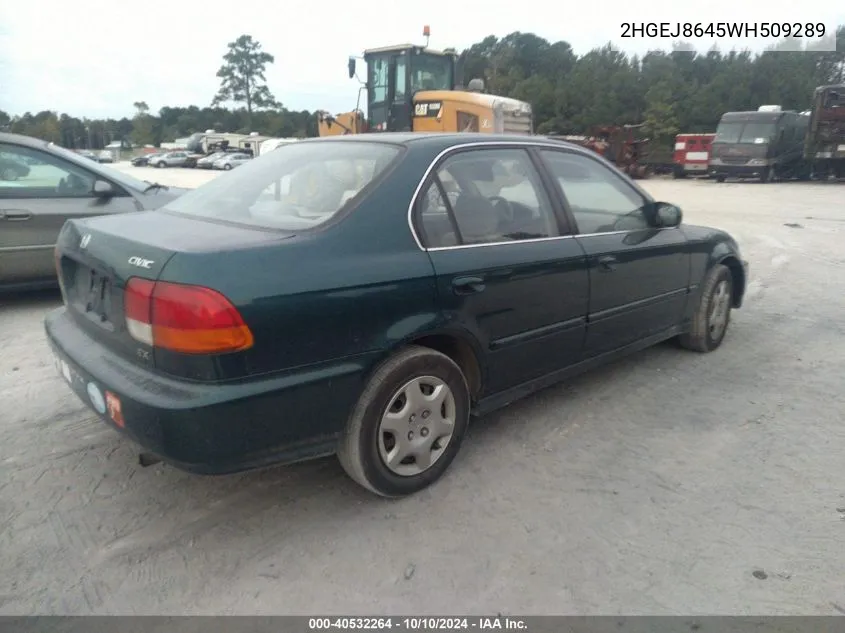 1998 Honda Civic Ex VIN: 2HGEJ8645WH509289 Lot: 40532264