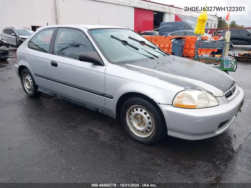 1998 Honda Civic Cx VIN: 2HGEJ6327WH122301 Lot: 40565779