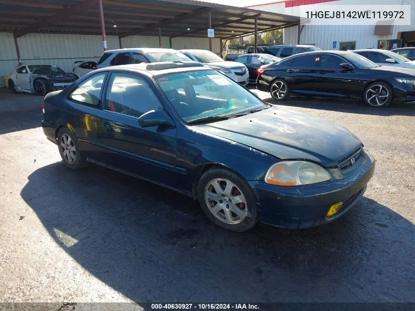 1998 Honda Civic Ex VIN: 1HGEJ8142WL119972 Lot: 40630927