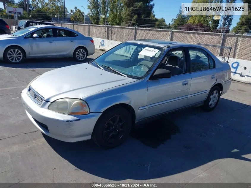 1998 Honda Civic Ex VIN: 1HGEJ8646WL041625 Lot: 40666525