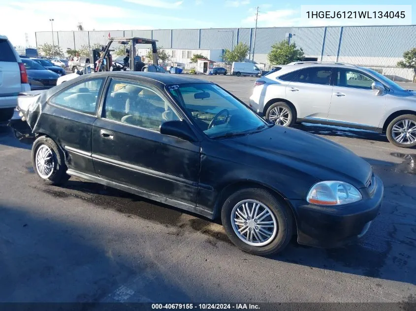 1998 Honda Civic Dx VIN: 1HGEJ6121WL134045 Lot: 40679155