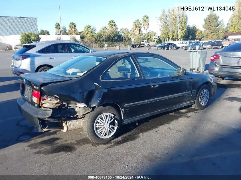 1998 Honda Civic Dx VIN: 1HGEJ6121WL134045 Lot: 40679155