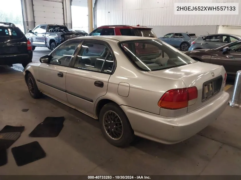 1998 Honda Civic Dx VIN: 2HGEJ652XWH557133 Lot: 40733283