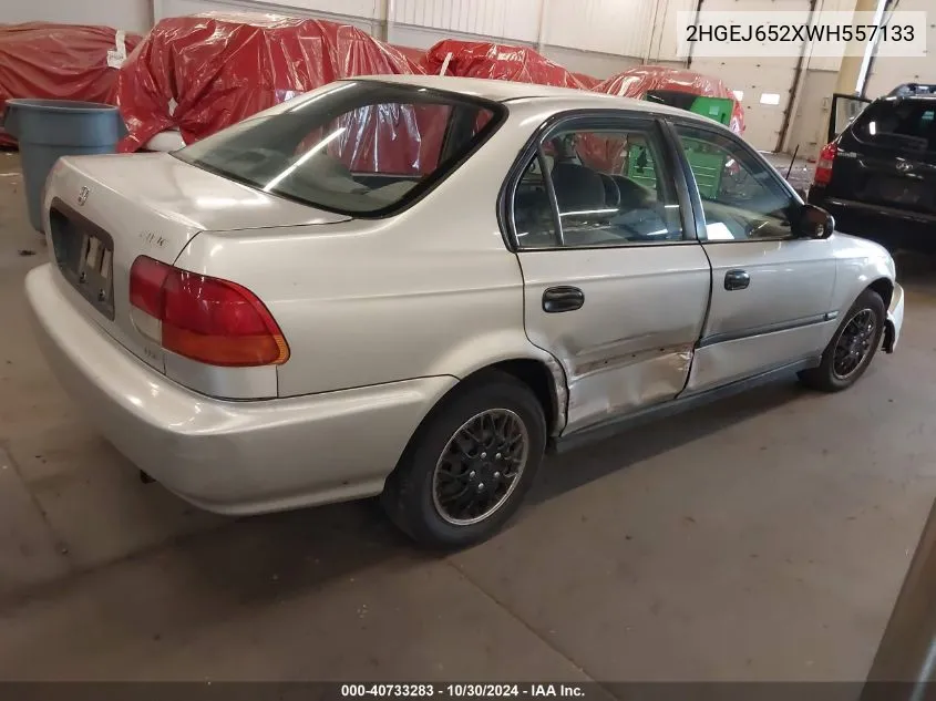 1998 Honda Civic Dx VIN: 2HGEJ652XWH557133 Lot: 40733283