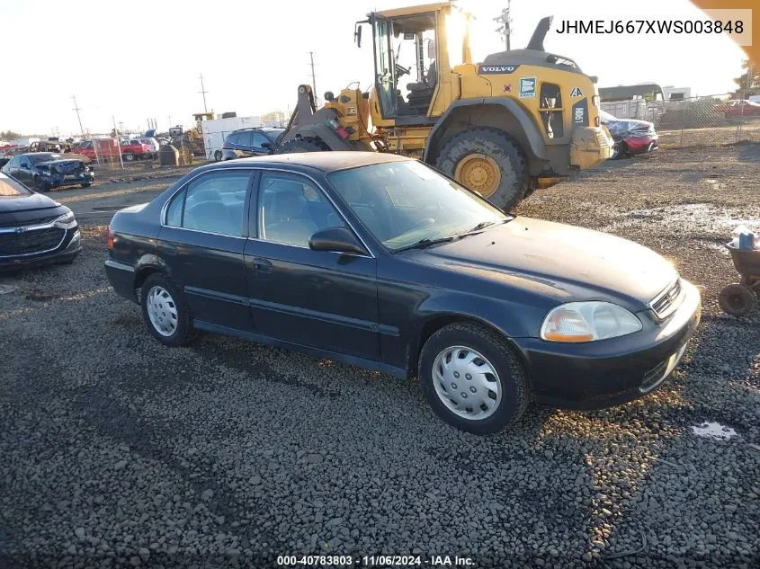 1998 Honda Civic Lx VIN: JHMEJ667XWS003848 Lot: 40783803