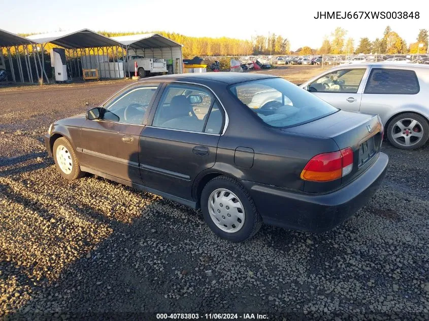 1998 Honda Civic Lx VIN: JHMEJ667XWS003848 Lot: 40783803