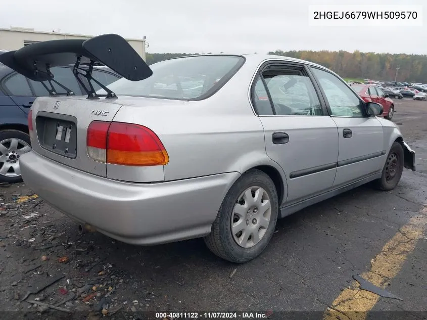 1998 Honda Civic Lx VIN: 2HGEJ6679WH509570 Lot: 40811122