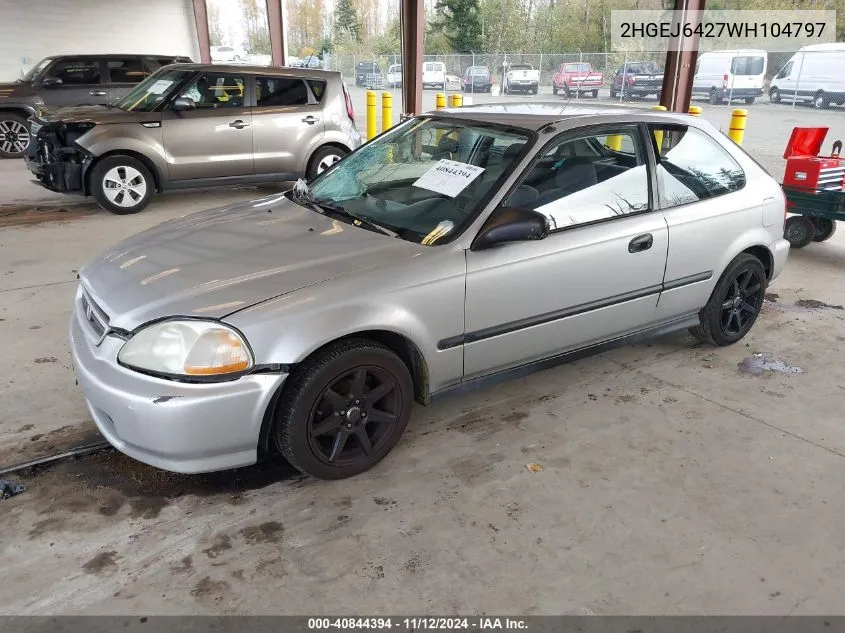 2HGEJ6427WH104797 1998 Honda Civic Cx