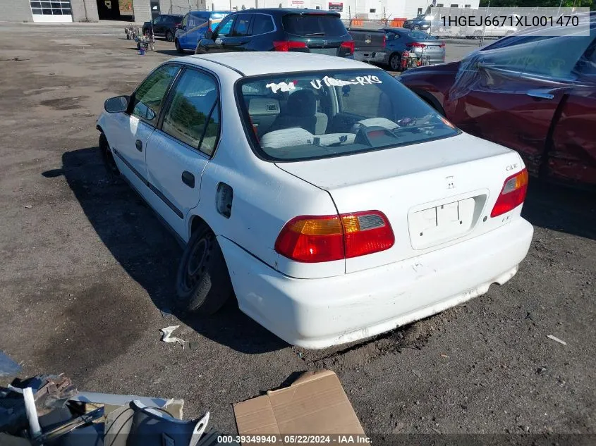 1999 Honda Civic Lx VIN: 1HGEJ6671XL001470 Lot: 39349940