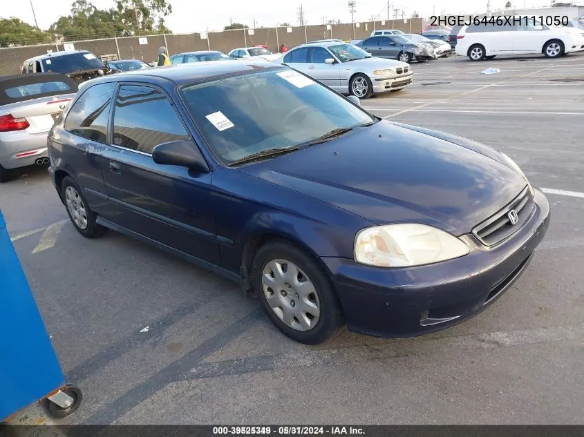 1999 Honda Civic Dx VIN: 2HGEJ6446XH111050 Lot: 39525349