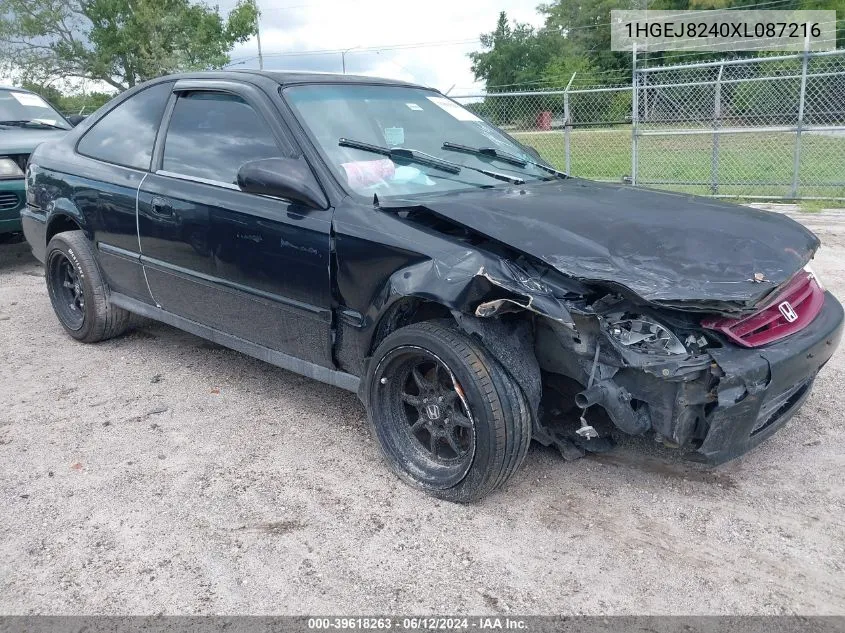 1999 Honda Civic Ex VIN: 1HGEJ8240XL087216 Lot: 39618263