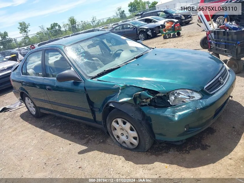 1999 Honda Civic Lx VIN: 1HGEJ6675XL043110 Lot: 39784112