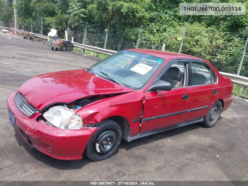 1HGEJ6670XL003114 1999 Honda Civic Lx