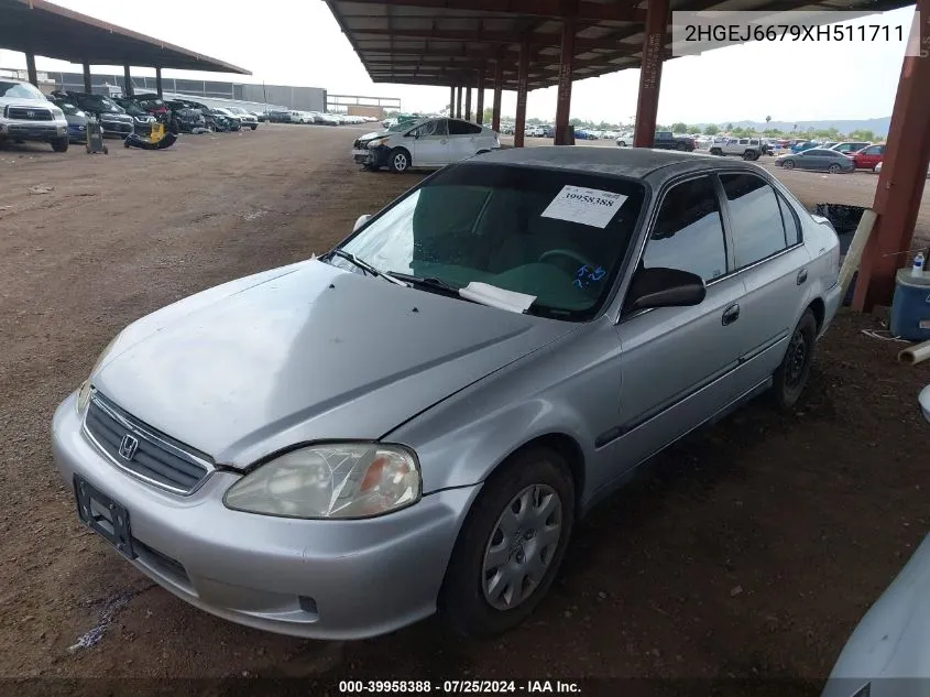 1999 Honda Civic Lx VIN: 2HGEJ6679XH511711 Lot: 39958388