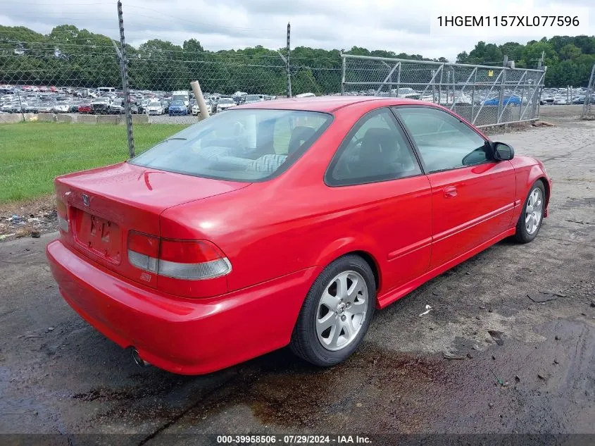 1HGEM1157XL077596 1999 Honda Civic Si