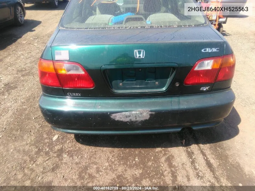 1999 Honda Civic Ex VIN: 2HGEJ8640XH525563 Lot: 40162759