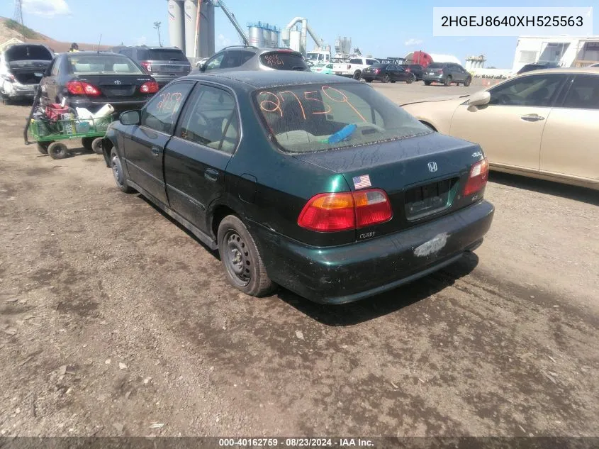 1999 Honda Civic Ex VIN: 2HGEJ8640XH525563 Lot: 40162759