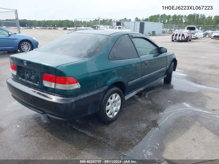 1999 Honda Civic Dx VIN: 1HGEJ6223XL067223 Lot: 40252707