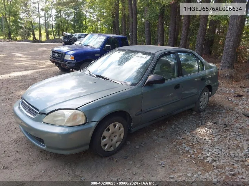 1999 Honda Civic Lx VIN: 1HGEJ6576XL006634 Lot: 40288623