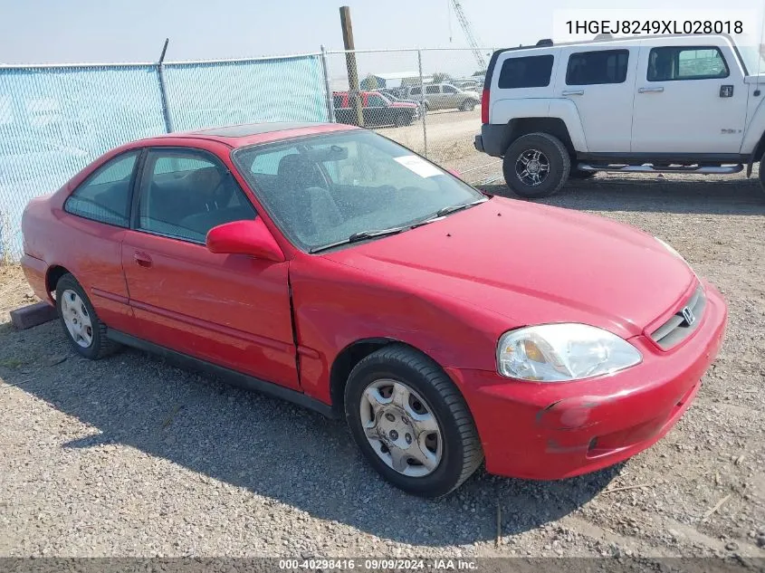 1999 Honda Civic Ex VIN: 1HGEJ8249XL028018 Lot: 40298416