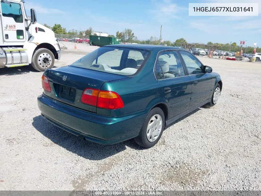 1999 Honda Civic Lx VIN: 1HGEJ6577XL031641 Lot: 40331000