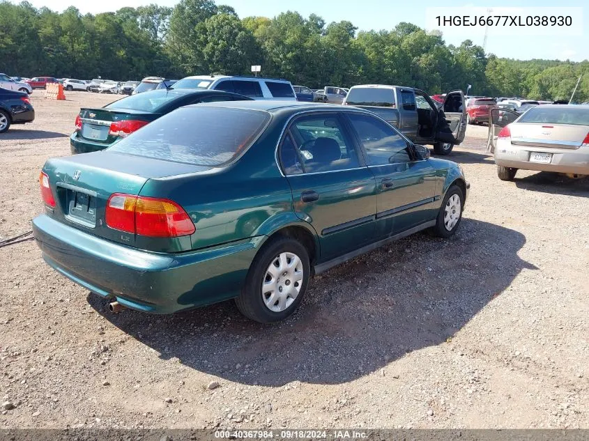 1999 Honda Civic Lx VIN: 1HGEJ6677XL038930 Lot: 40367984