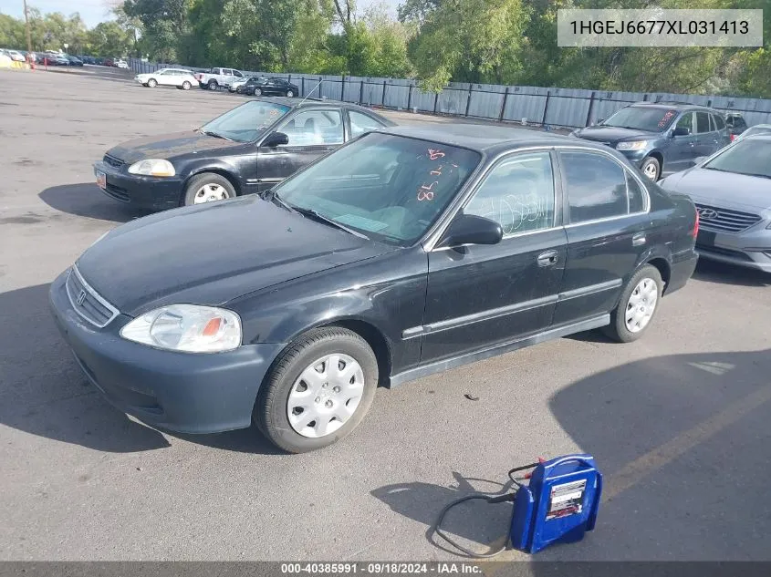 1999 Honda Civic Lx VIN: 1HGEJ6677XL031413 Lot: 40385991