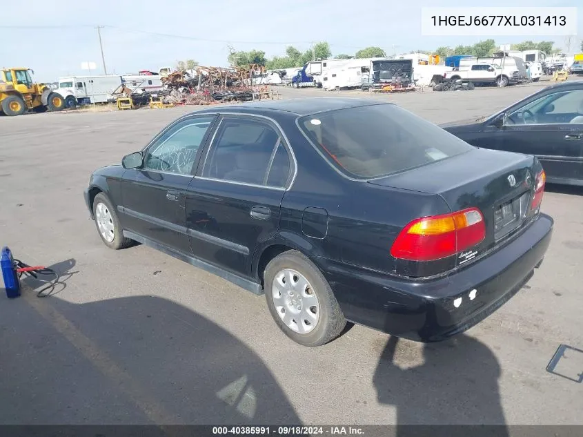 1999 Honda Civic Lx VIN: 1HGEJ6677XL031413 Lot: 40385991