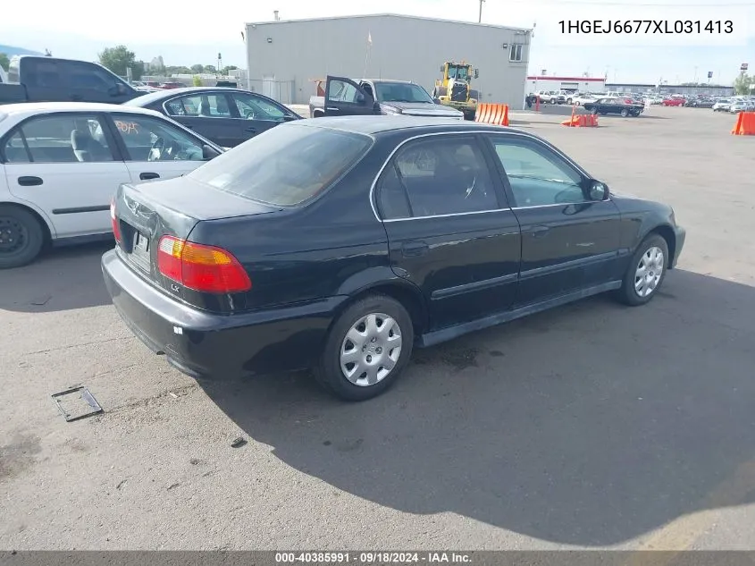 1999 Honda Civic Lx VIN: 1HGEJ6677XL031413 Lot: 40385991