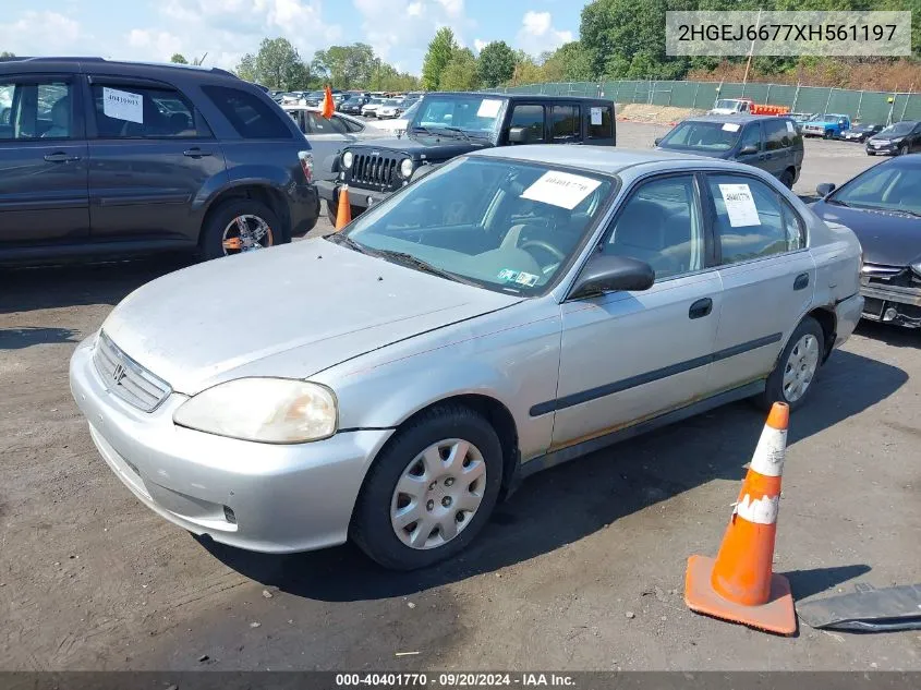 1999 Honda Civic Lx VIN: 2HGEJ6677XH561197 Lot: 40401770