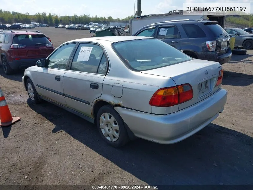 1999 Honda Civic Lx VIN: 2HGEJ6677XH561197 Lot: 40401770