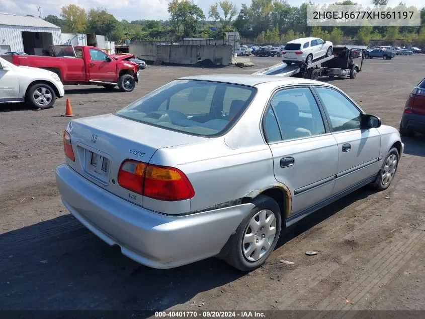 1999 Honda Civic Lx VIN: 2HGEJ6677XH561197 Lot: 40401770