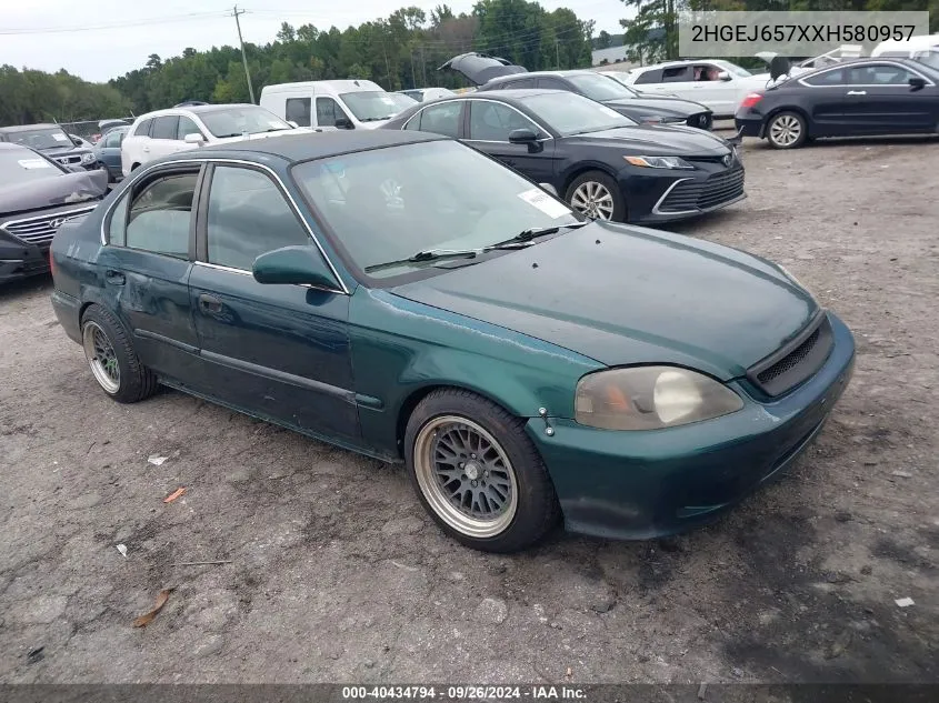 1999 Honda Civic Lx VIN: 2HGEJ657XXH580957 Lot: 40434794