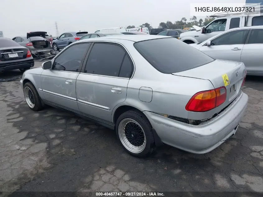 1999 Honda Civic Ex VIN: 1HGEJ8648XL037321 Lot: 40457747