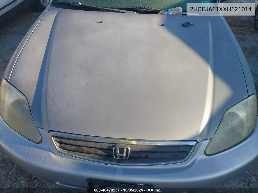 1999 Honda Civic Se VIN: 2HGEJ661XXH521014 Lot: 40478237