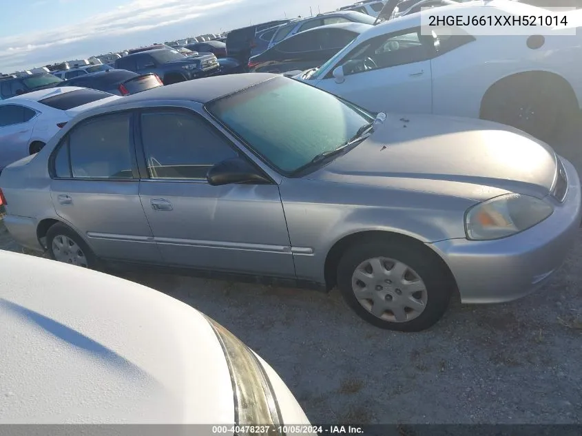 1999 Honda Civic Se VIN: 2HGEJ661XXH521014 Lot: 40478237