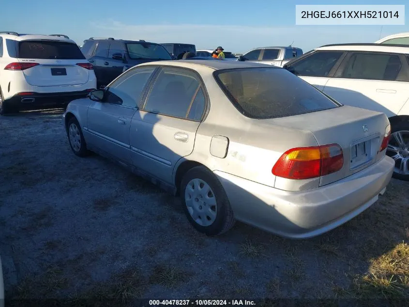 1999 Honda Civic Se VIN: 2HGEJ661XXH521014 Lot: 40478237