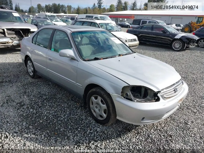 1999 Honda Civic Ex VIN: 1HGEJ8549XL049074 Lot: 40488150