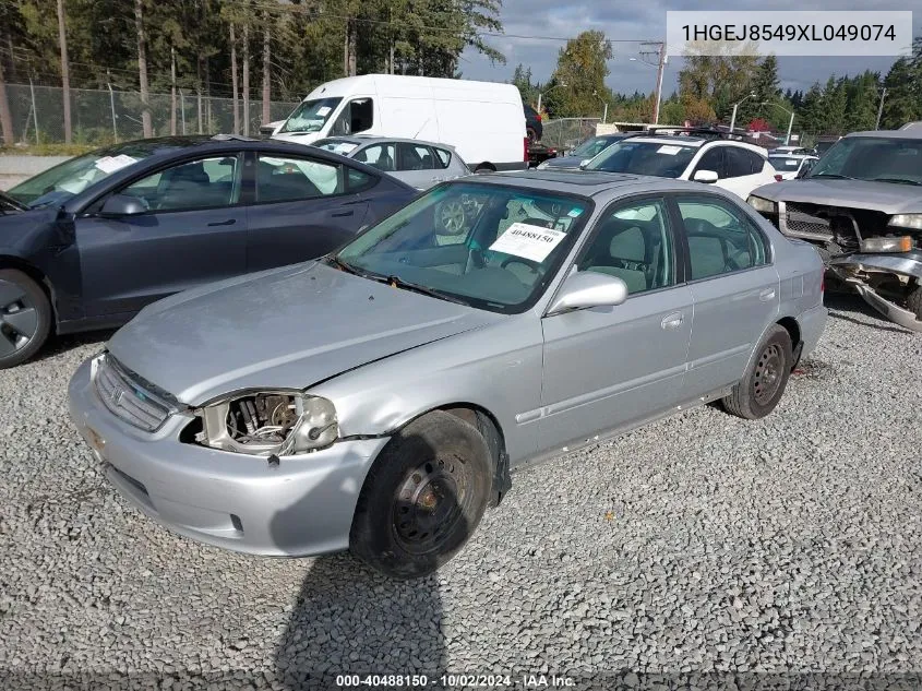 1999 Honda Civic Ex VIN: 1HGEJ8549XL049074 Lot: 40488150