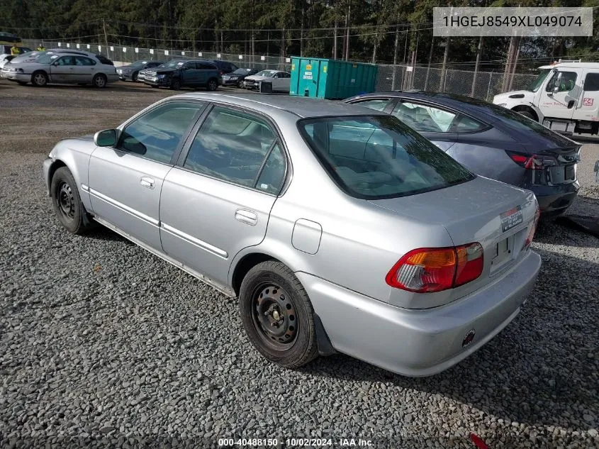 1999 Honda Civic Ex VIN: 1HGEJ8549XL049074 Lot: 40488150