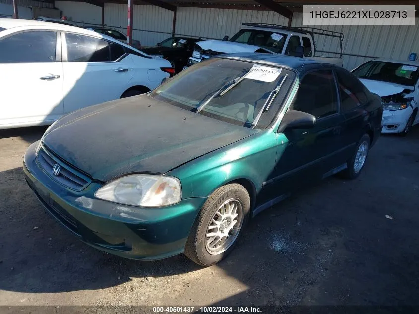 1999 Honda Civic Dx VIN: 1HGEJ6221XL028713 Lot: 40501437