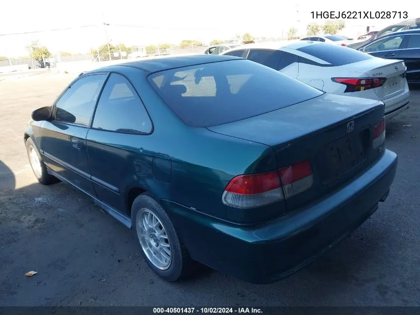 1999 Honda Civic Dx VIN: 1HGEJ6221XL028713 Lot: 40501437