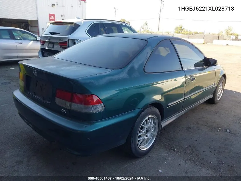 1999 Honda Civic Dx VIN: 1HGEJ6221XL028713 Lot: 40501437