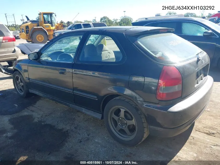 1999 Honda Civic Dx VIN: 2HGEJ634XXH103292 Lot: 40515861