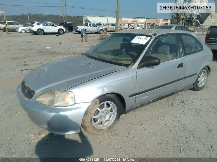 1999 Honda Civic Dx VIN: 2HGEJ6446XH107063 Lot: 40541251